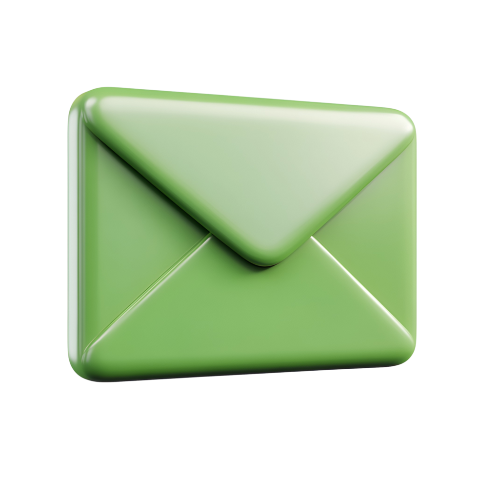 Stylish Green Envelope on Transparent Background with Classic Envelope Design png