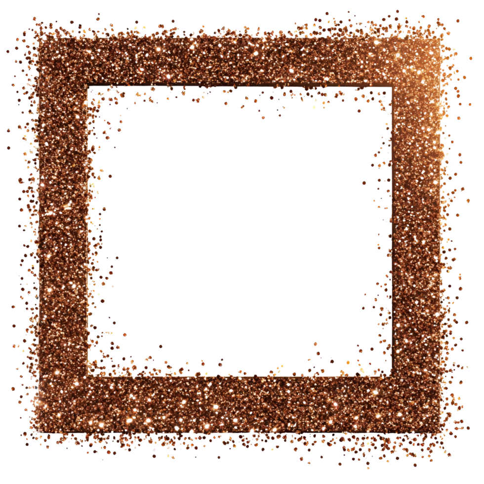 Elegant Sparkly Square Glitter Tray on Transparent Background png