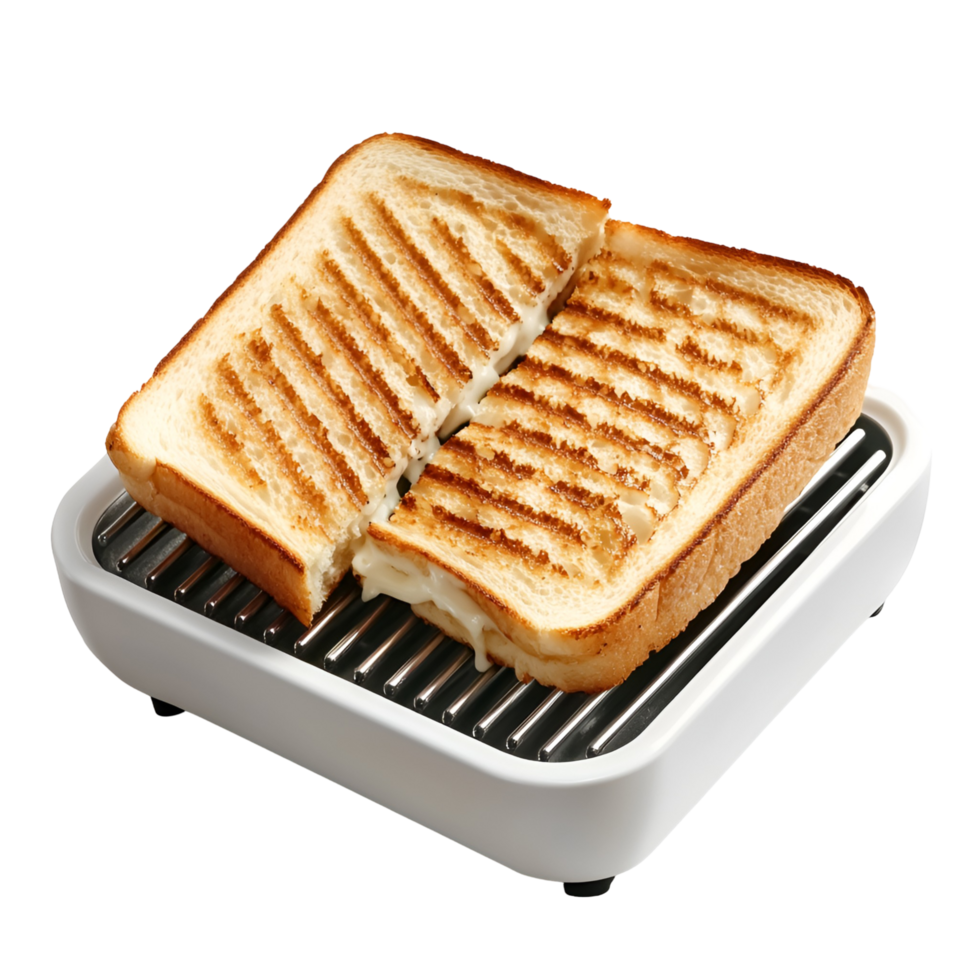 Toaster Oven Cooking Grilled Cheese Sandwiches on Transparent Background png