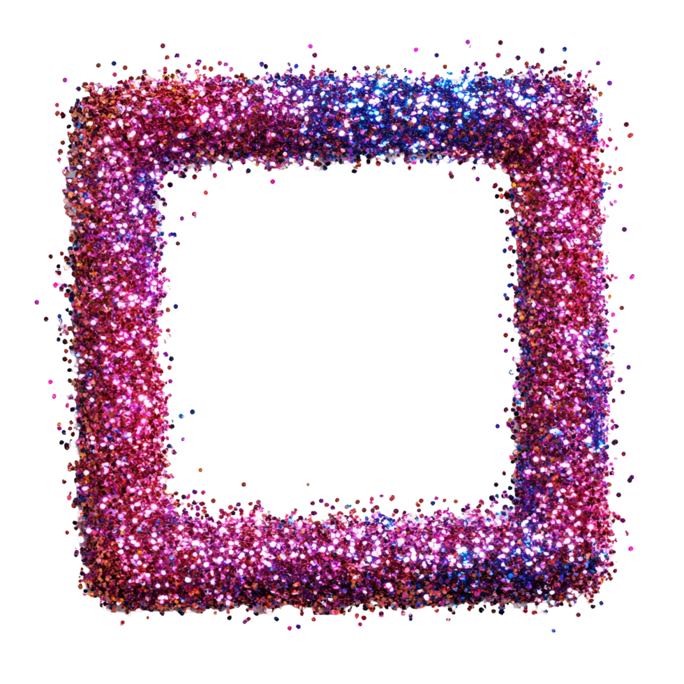 Shiny Square Tray with Glitter Texture on Transparent Background png