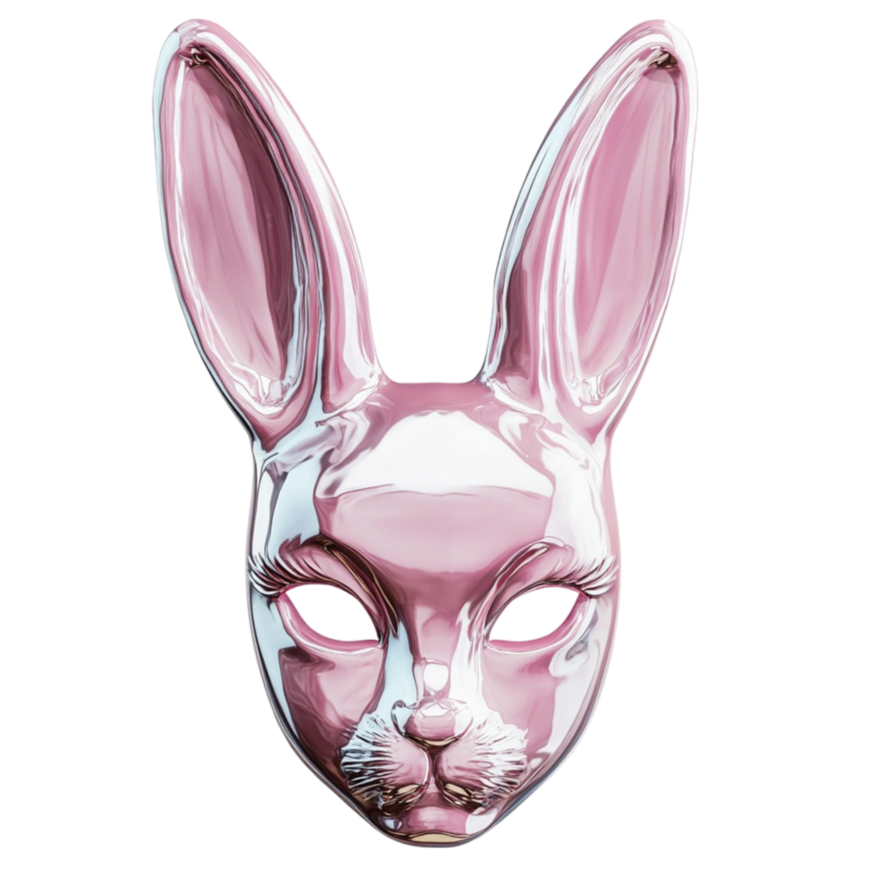 Artistic Colorful Bunny with Bright Patterns on Transparent Background png