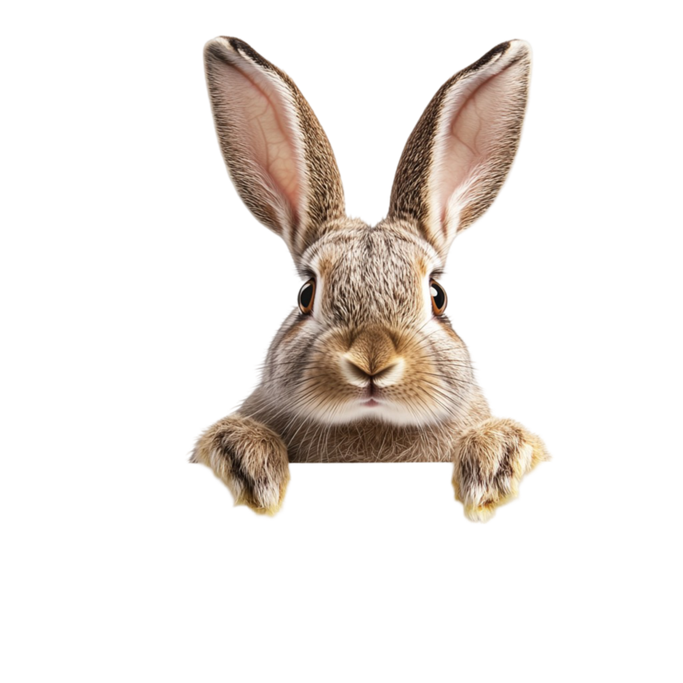 The Big Scary Rabbit with Fierce Expression on Transparent Background png