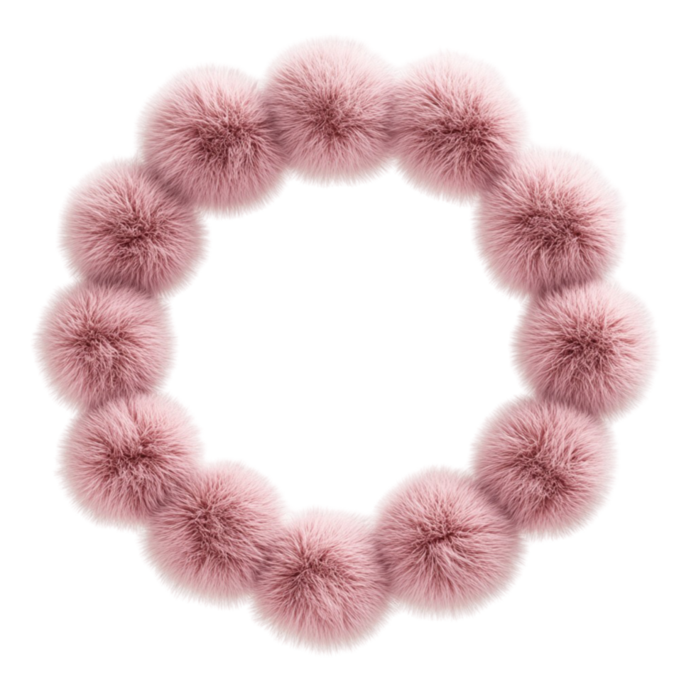 Soft and Fluffy Fur Ball Texture with Luxurious Feel on Transparent Background png