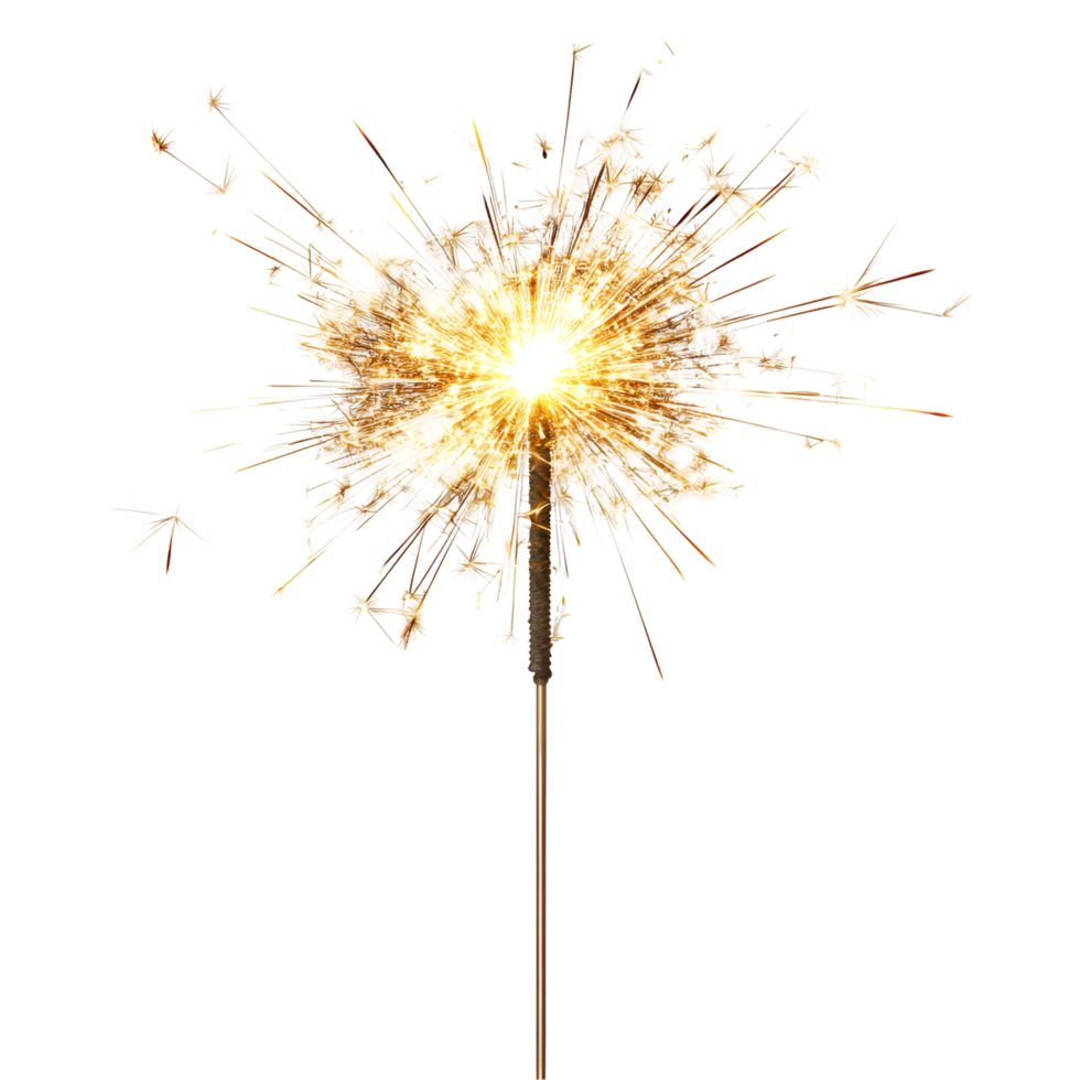 Sparkler Stick Lighting Up the Night Party Scene on Transparent Background png