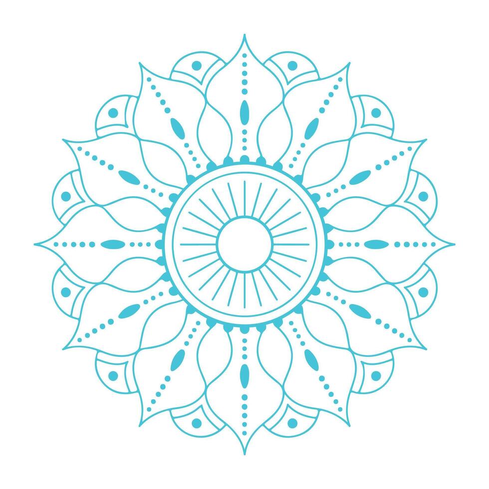 Intricate Teal Mandala Design for Creative Projects vector