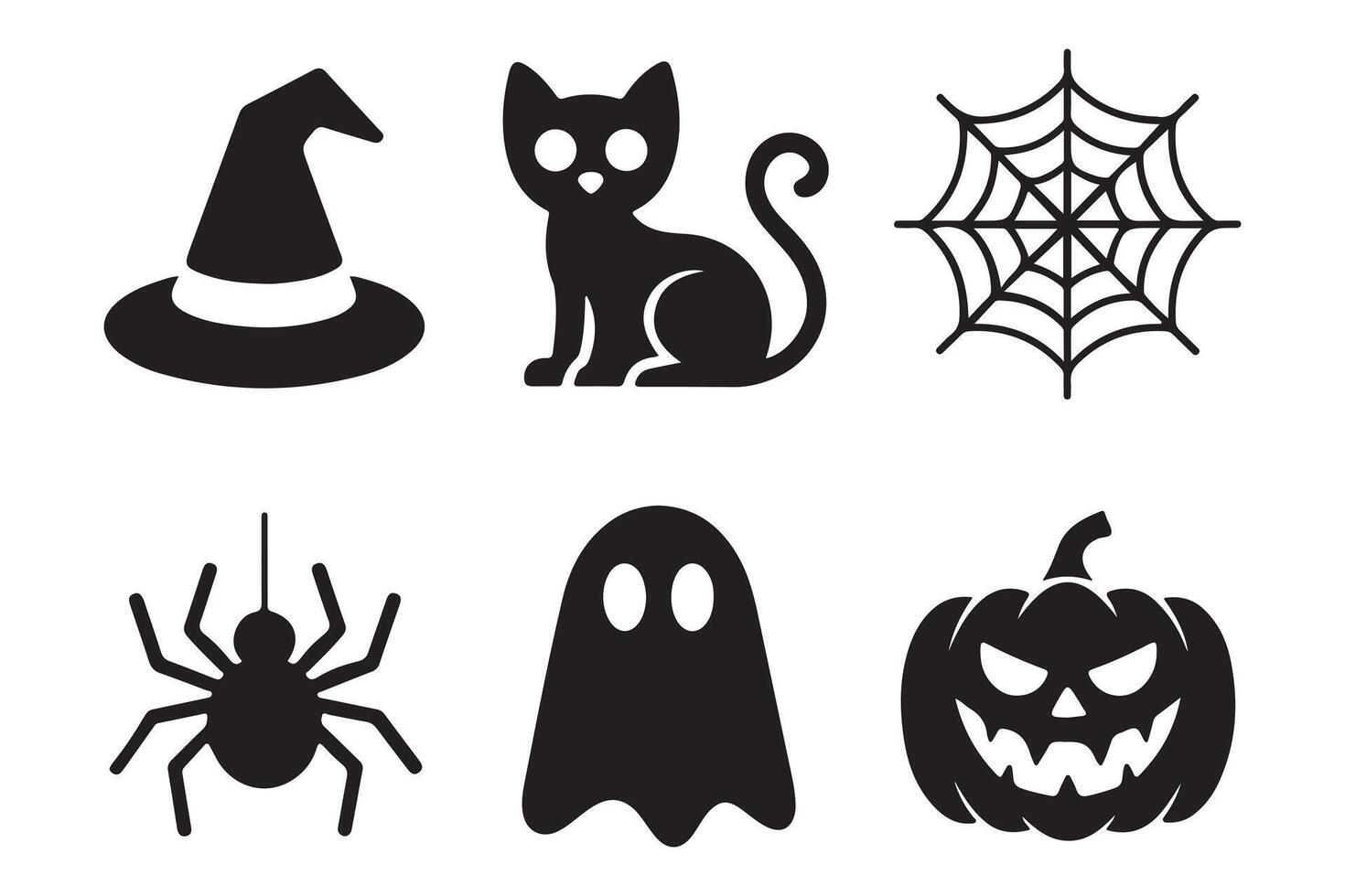 Simple Halloween Icons Set for Design vector