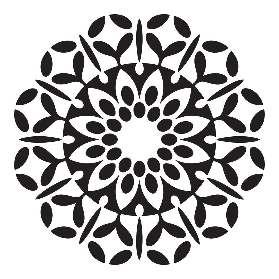 Elegant Black and White Mandala Design for Decorative Use vector