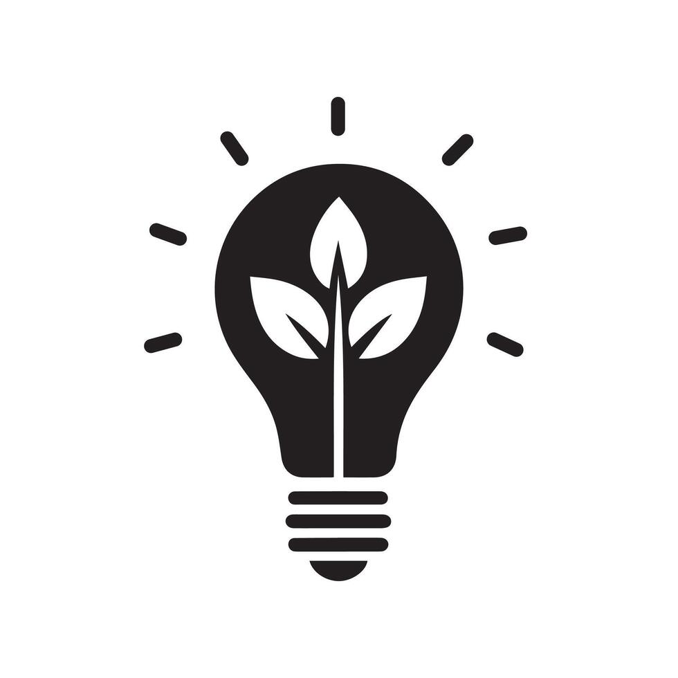 Light bulb silhouette isolated on white background, logo icon clip art vector
