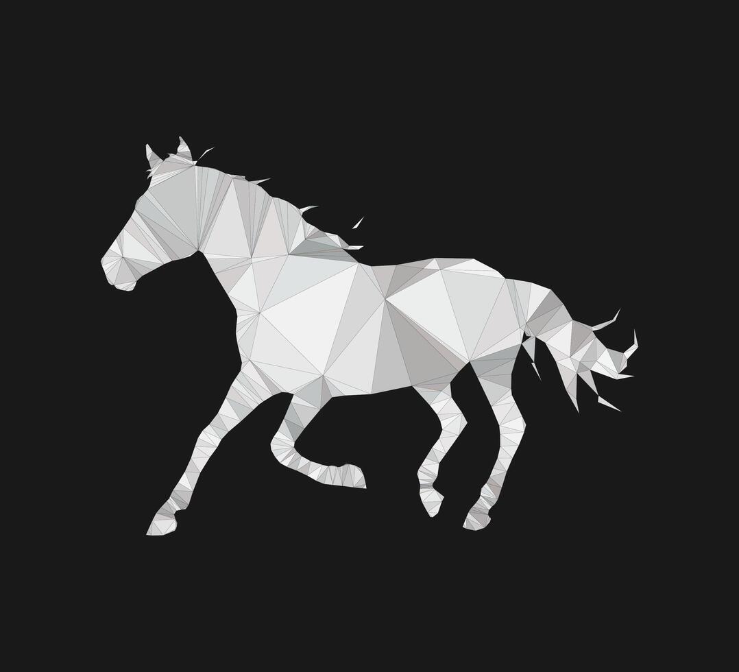 Triangular horse, geometric trendy line design. illustration vector