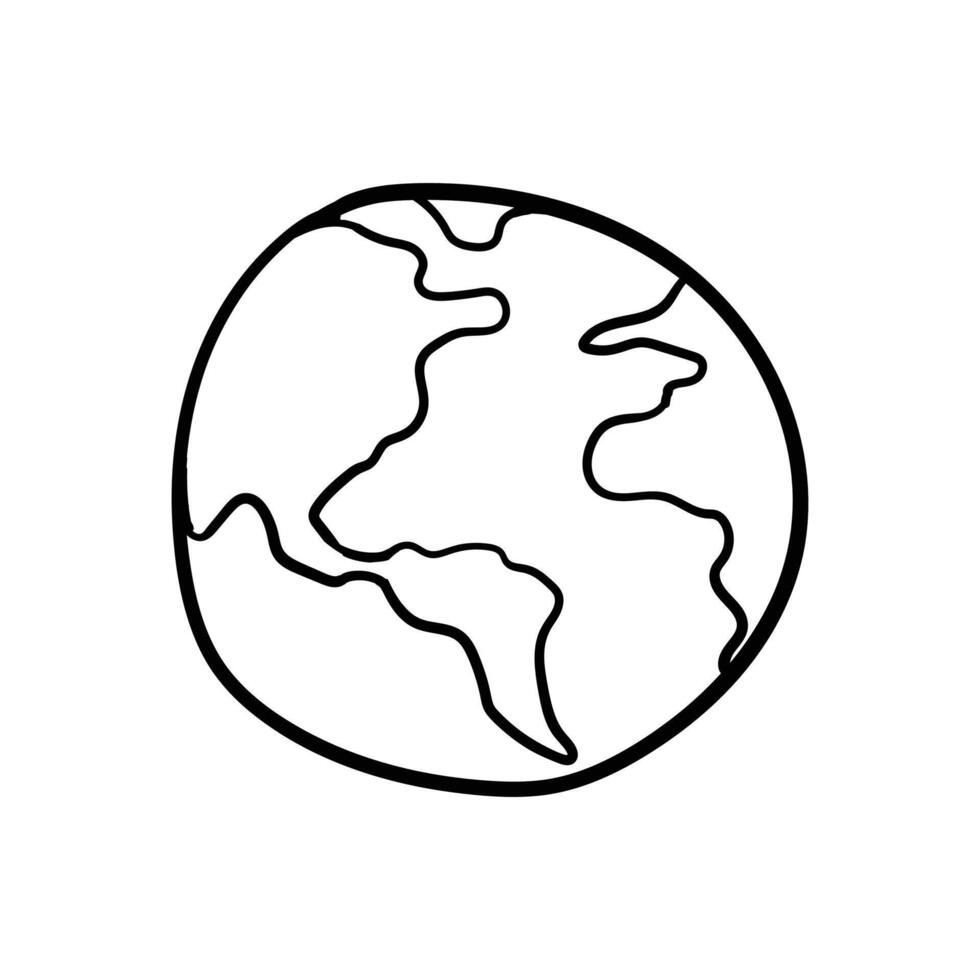 Hand drawn earth illustration design vector