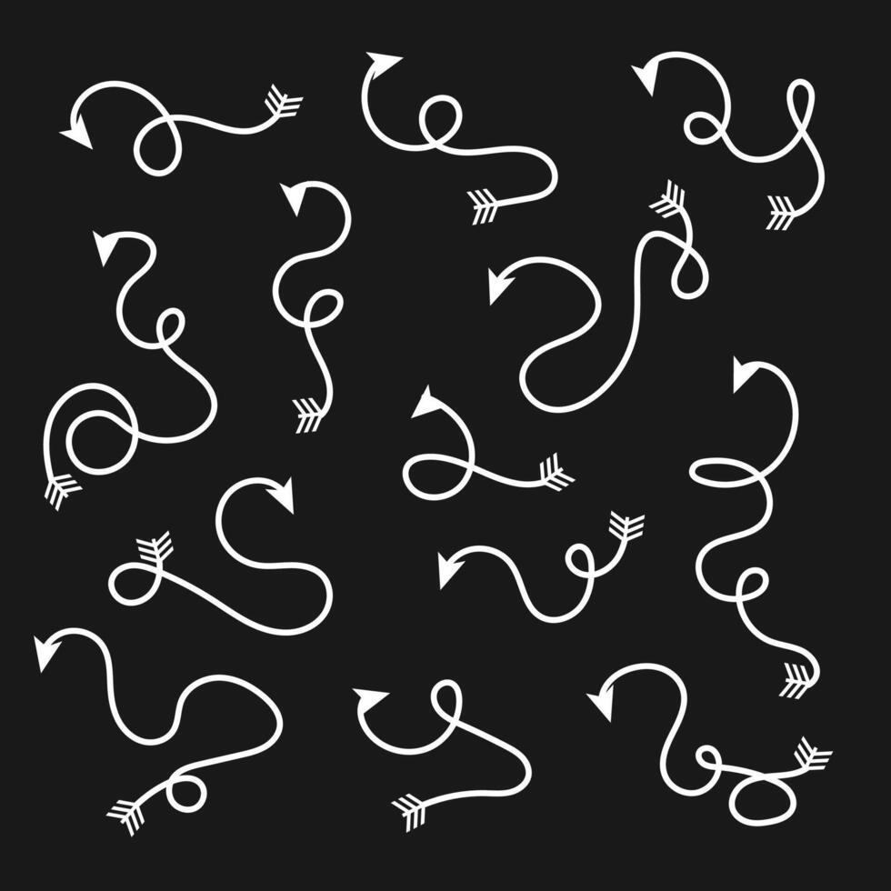 Arrows doodle on isolated background. design element illustration vector