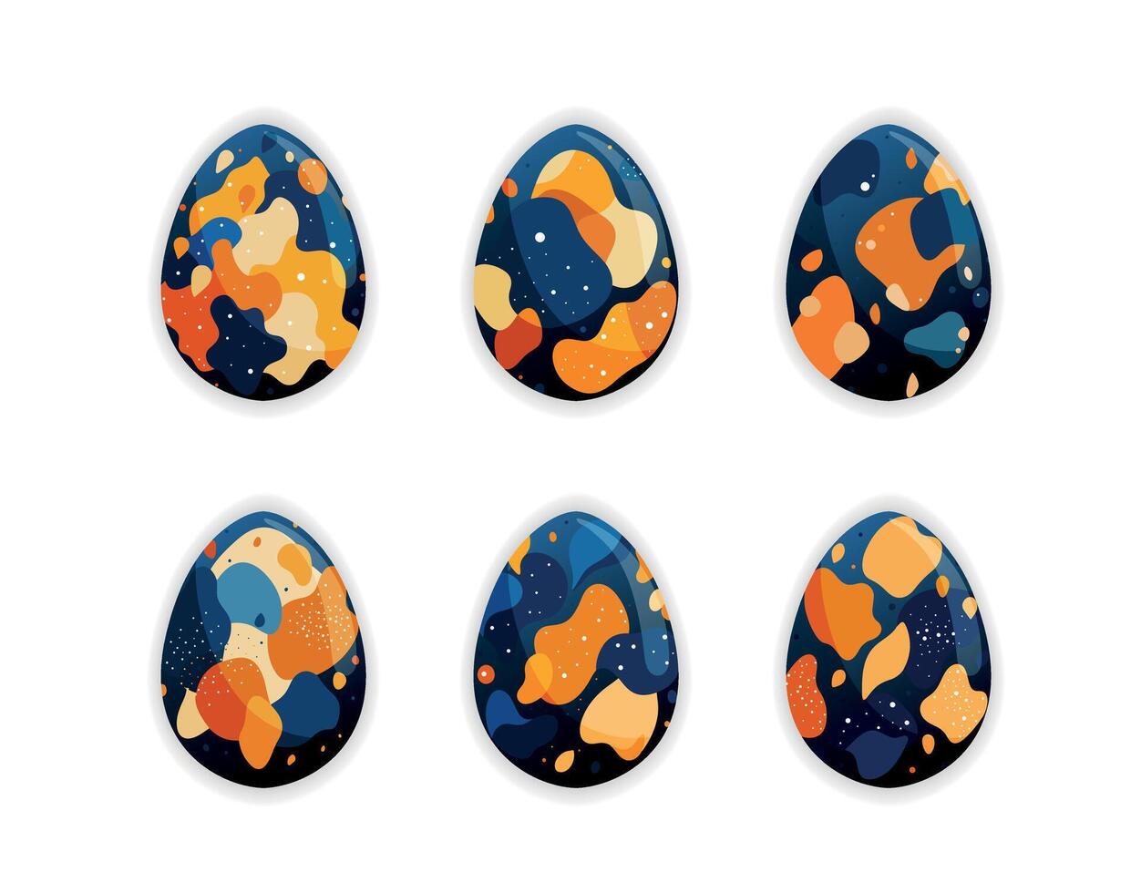 Modern Abstract Dark Easter Eggs vector
