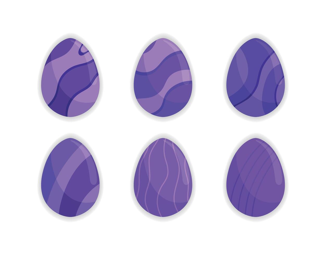Purple Wavy Pattern Easter Eggs vector