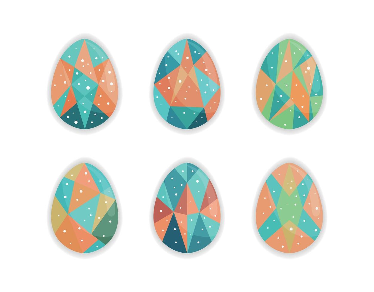 Geometric Mosaic Pattern Easter Eggs vector