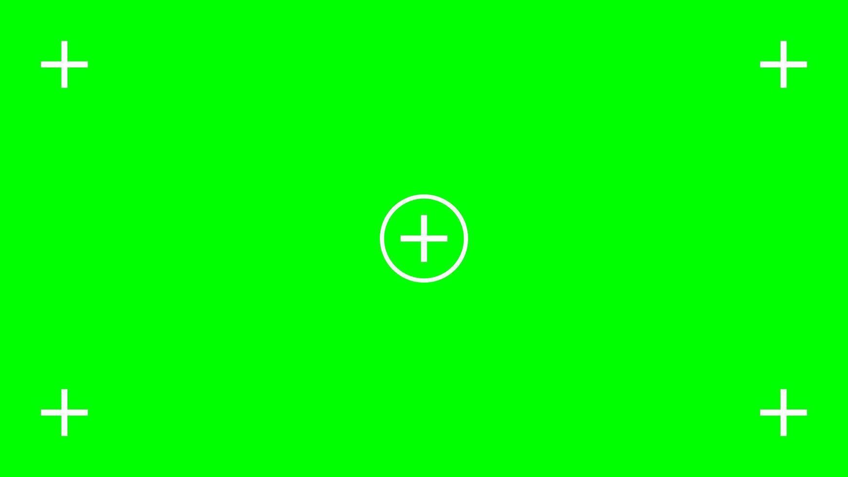 Green screen background with tracking cross marks. Chromakey technology to add visual effects or VFX during footage editing on movie post-production phase. flat illustration vector