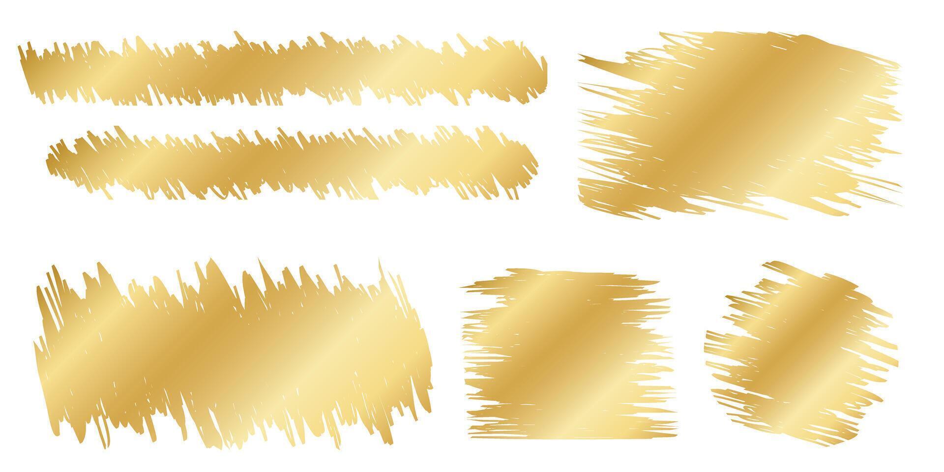 Set of golden scratchy scratchcard textures. Collection of gold scratch cards, lucky game tickets, lotto winner, money prize or sale coupon templates isolated on white background. illustration vector