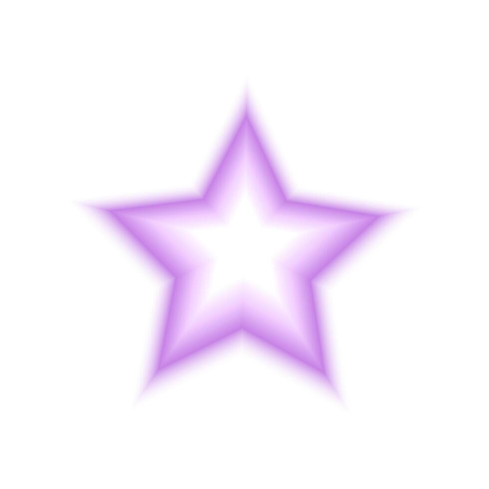 Star shape in holographic blurry style. Trendy y2k sticker with gradient aura effect in purple pastel color isolated on white background. illustration vector