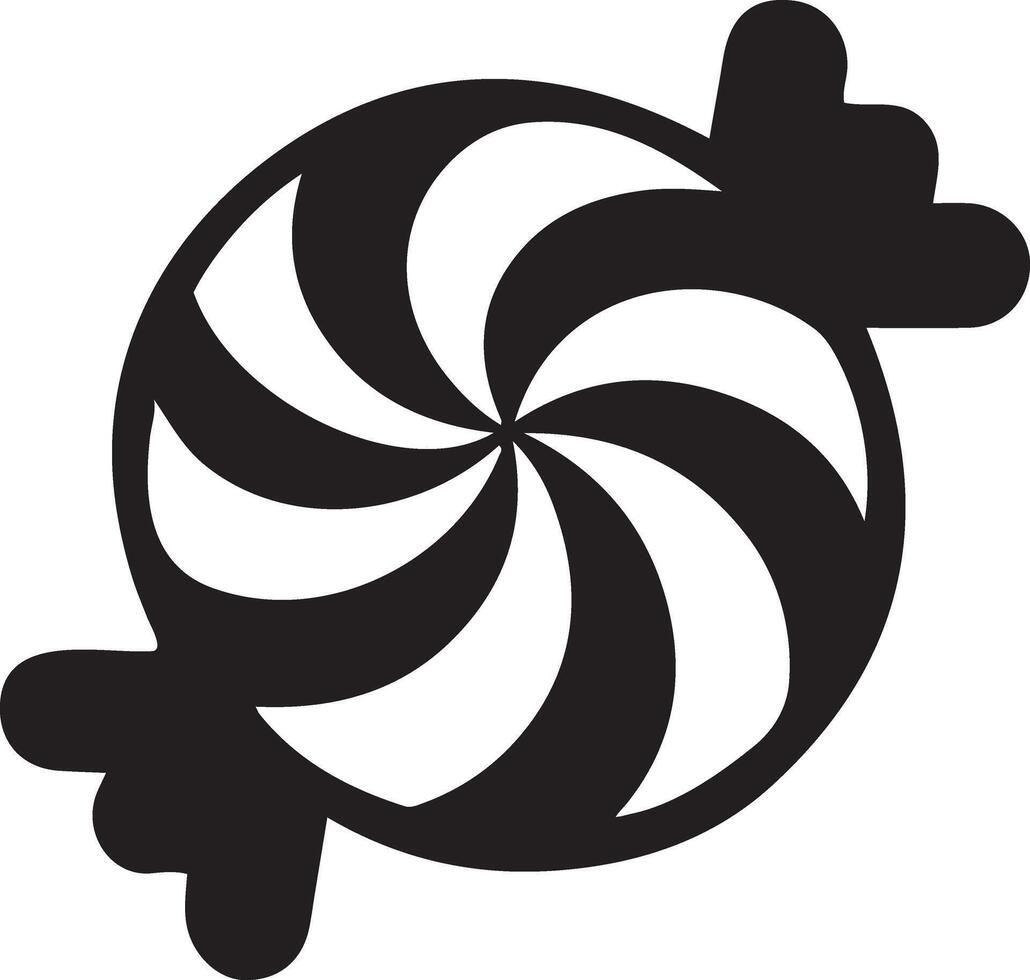Round Spiral Candy Silhouette Flat Design vector