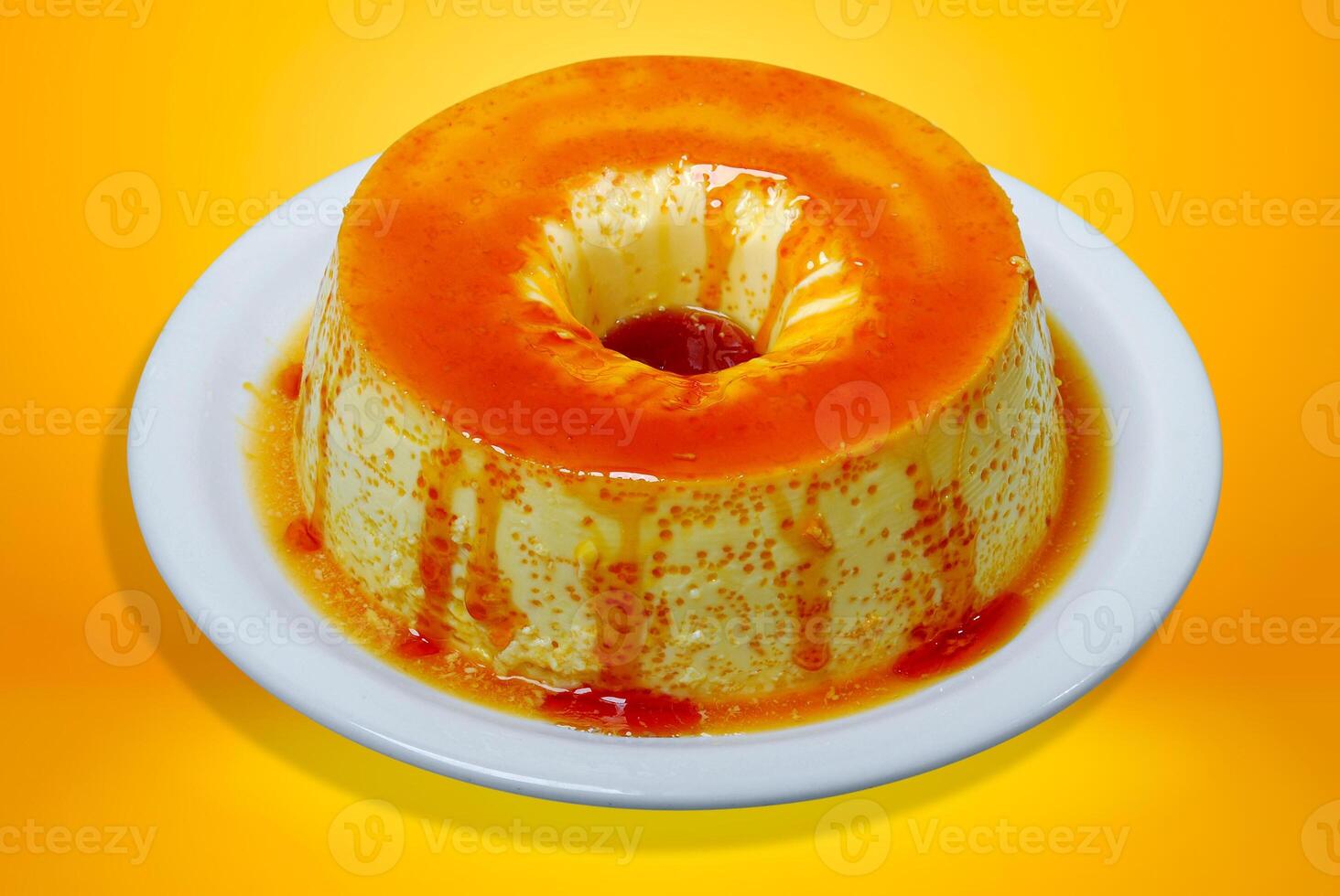 Condensed milk pudding with eggs food photo