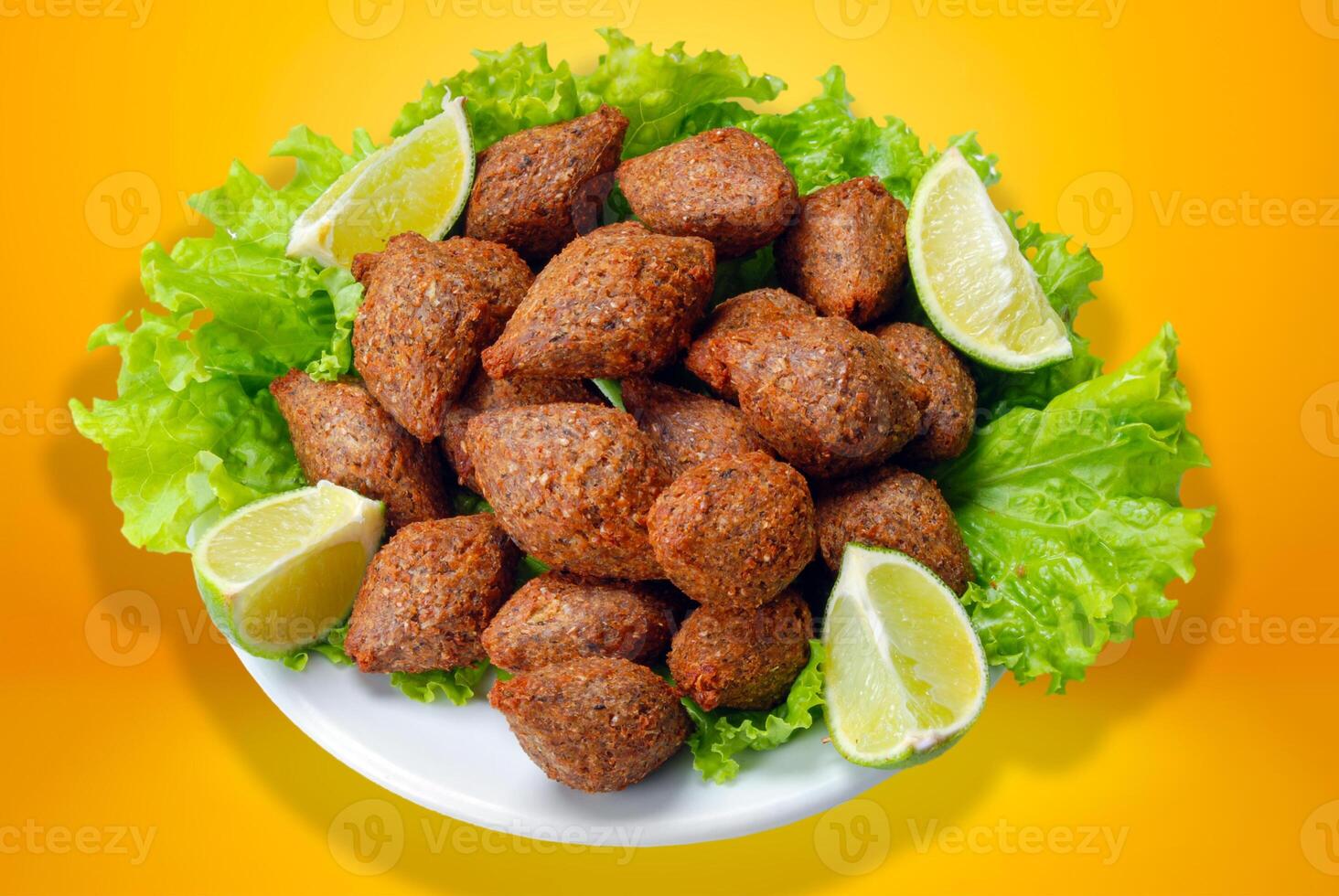 Fried kibble with. lemon. photo