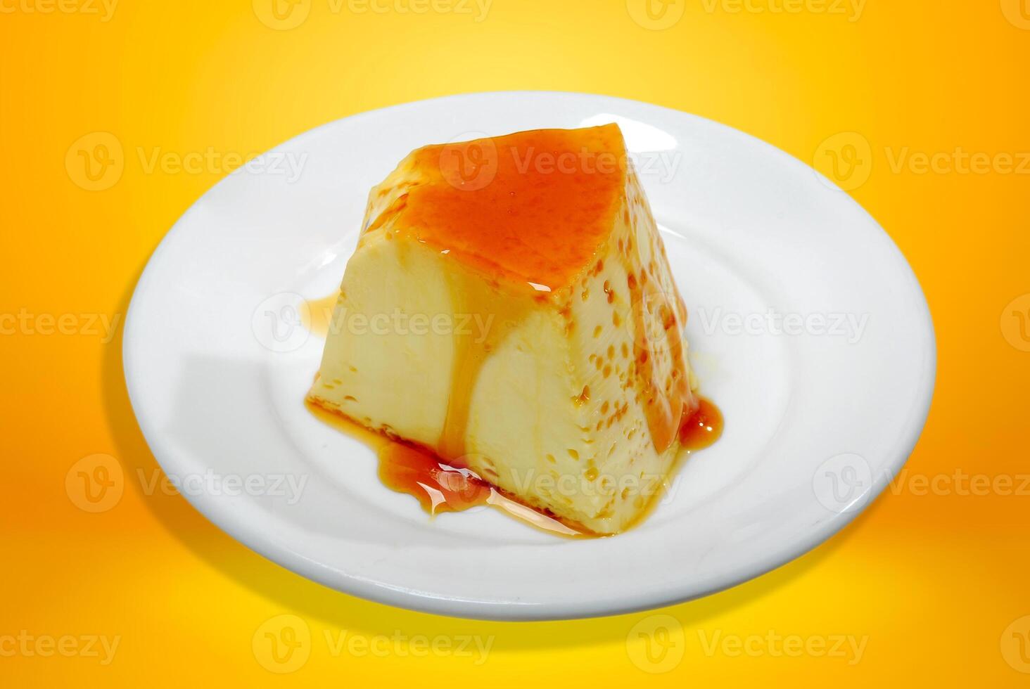 Condensed milk pudding with eggs. photo