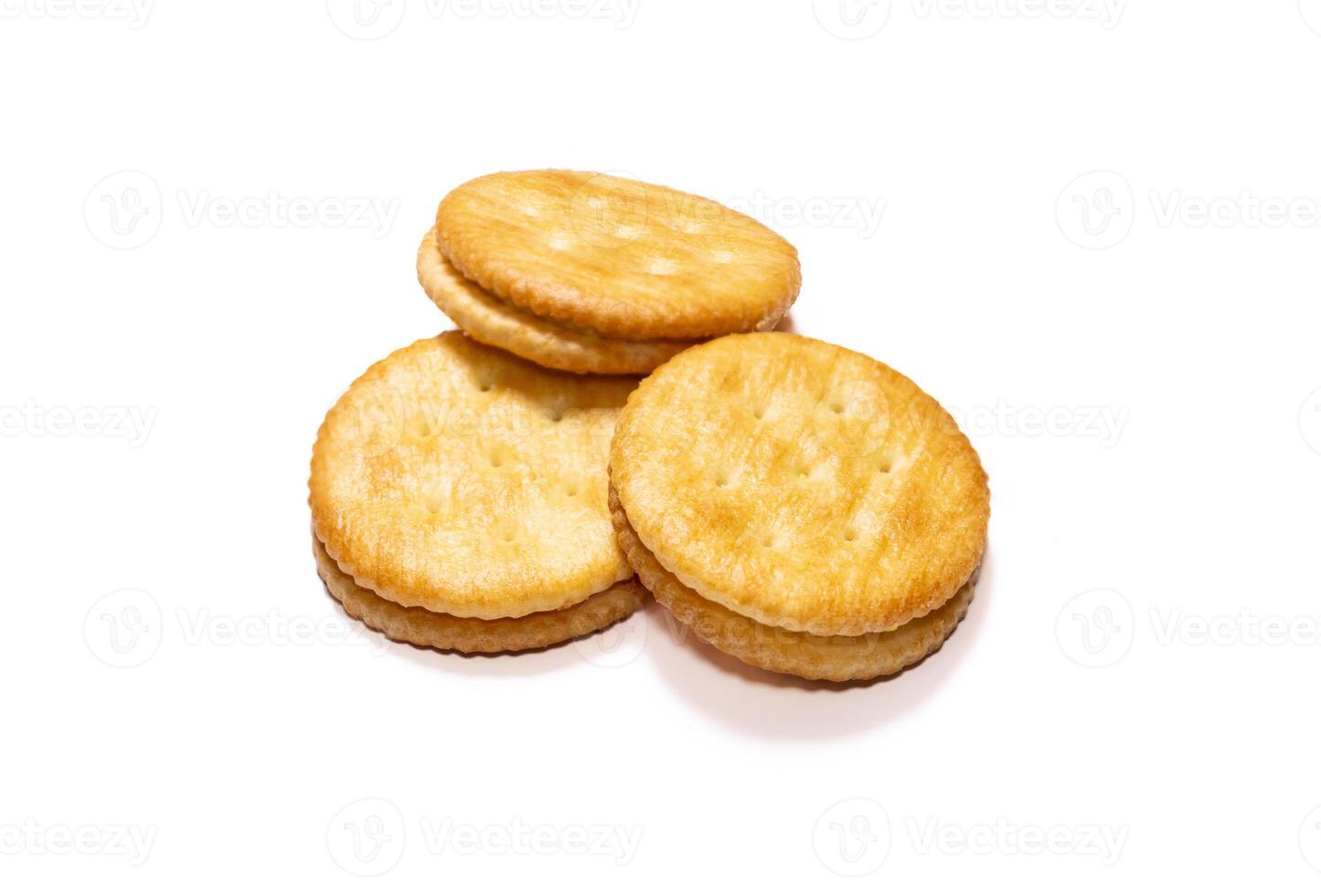 biscuits with cheese cream filling isolated on a white background. After edits. photo