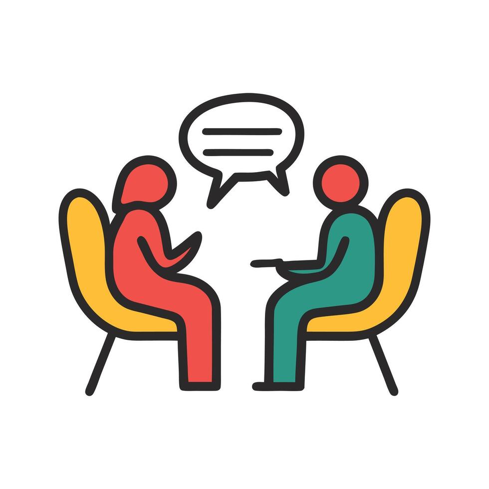 Abstract two people in conversation Icon or Logo Design Template vector