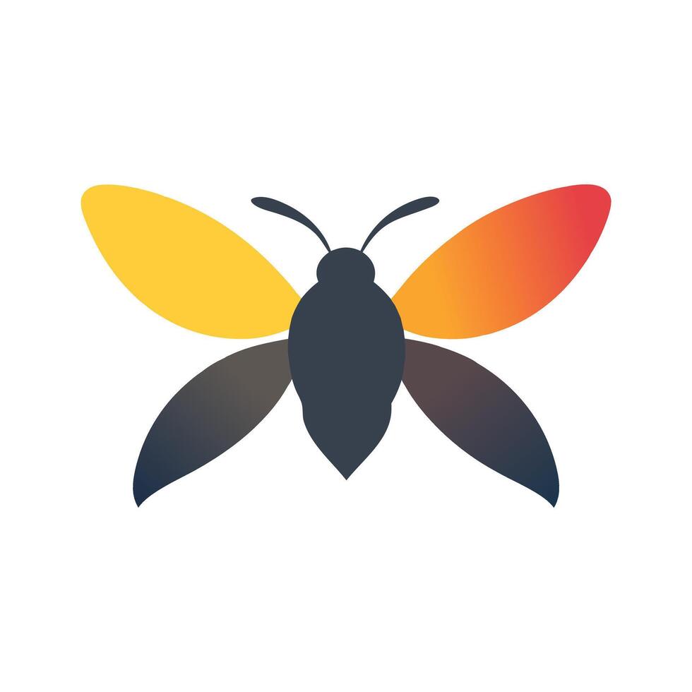 Abstract stylized butterfly or moth Icon or Logo Design Template vector