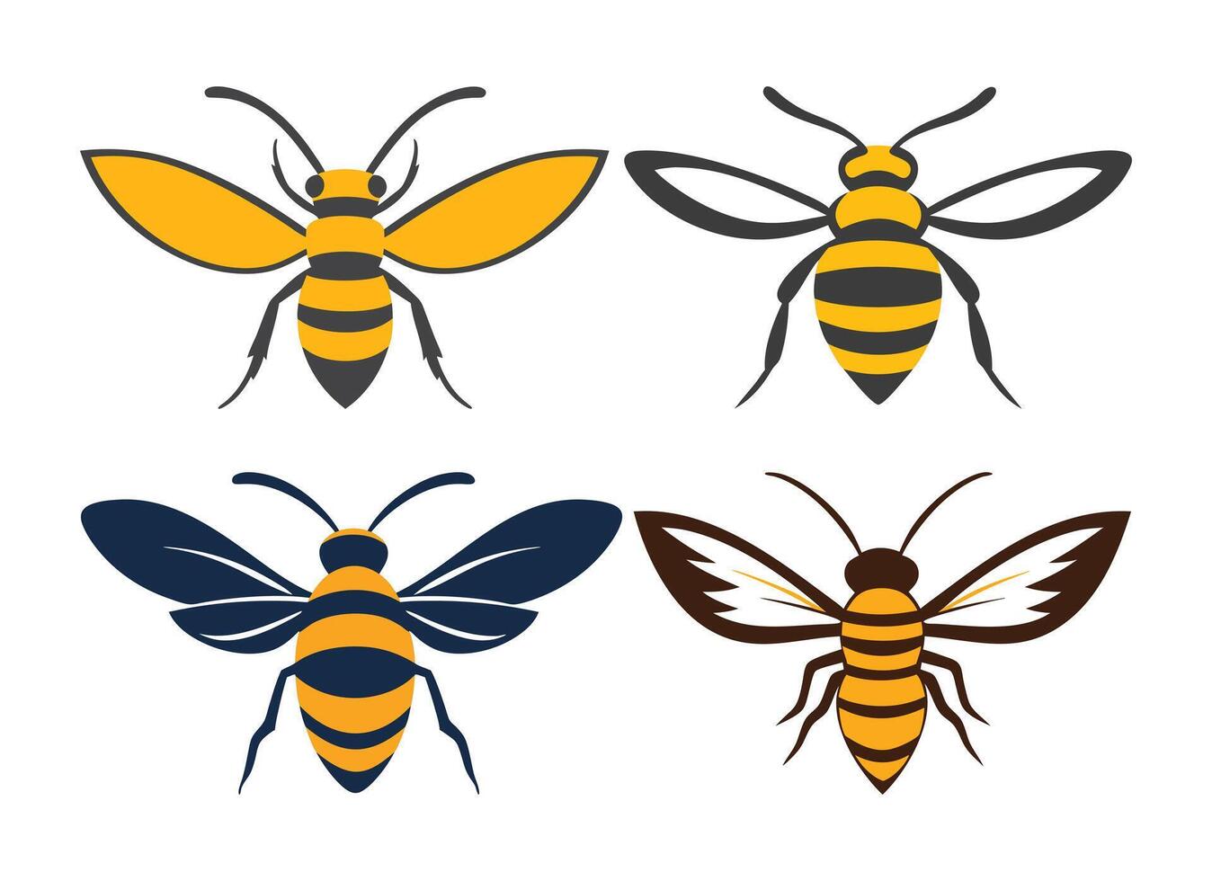 Abstract stylized bees Icon or Logo Design Template vector