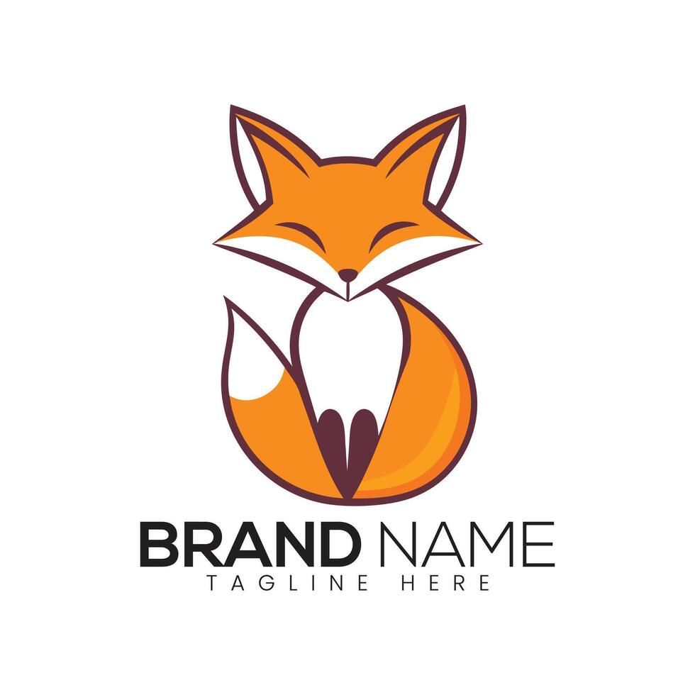Abstract stylized fox Icon or Logo Design Template vector