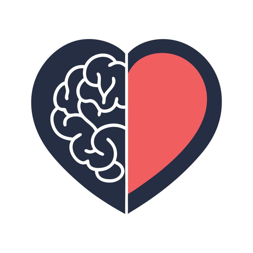 Abstract heart and brain Icon or Logo Design Template vector