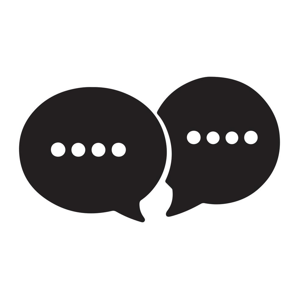 Abstract two overlapping speech bubbles or chat bubbles Icon or Logo Design Template vector