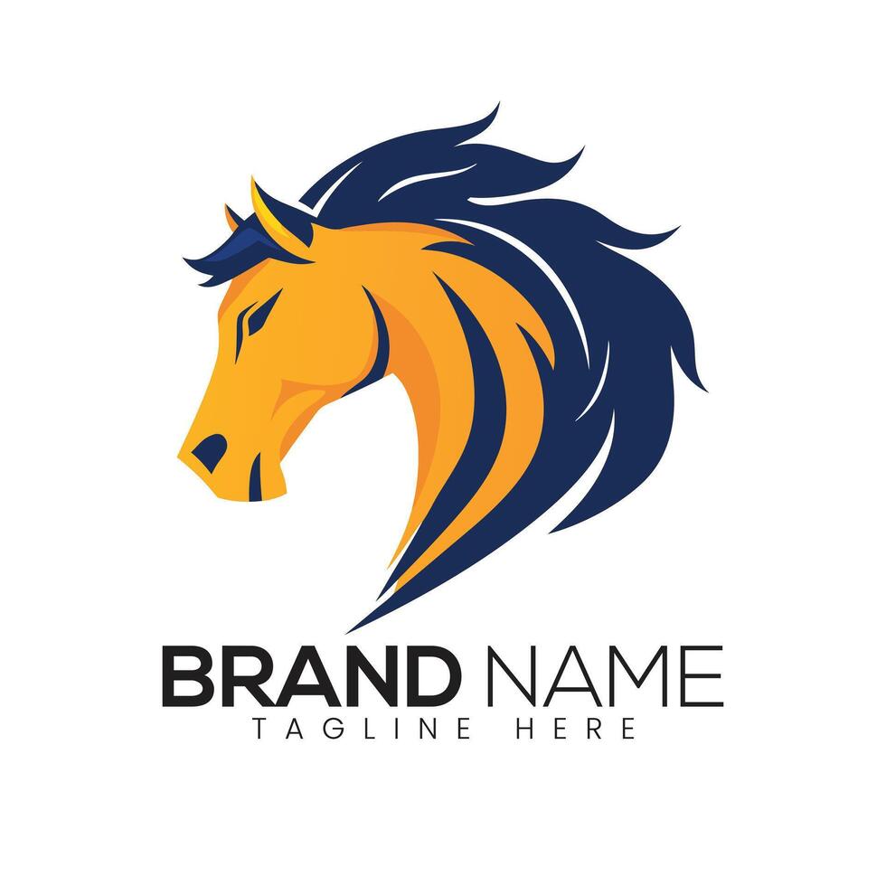 Abstract stylized horse head Icon or Logo Design Template vector