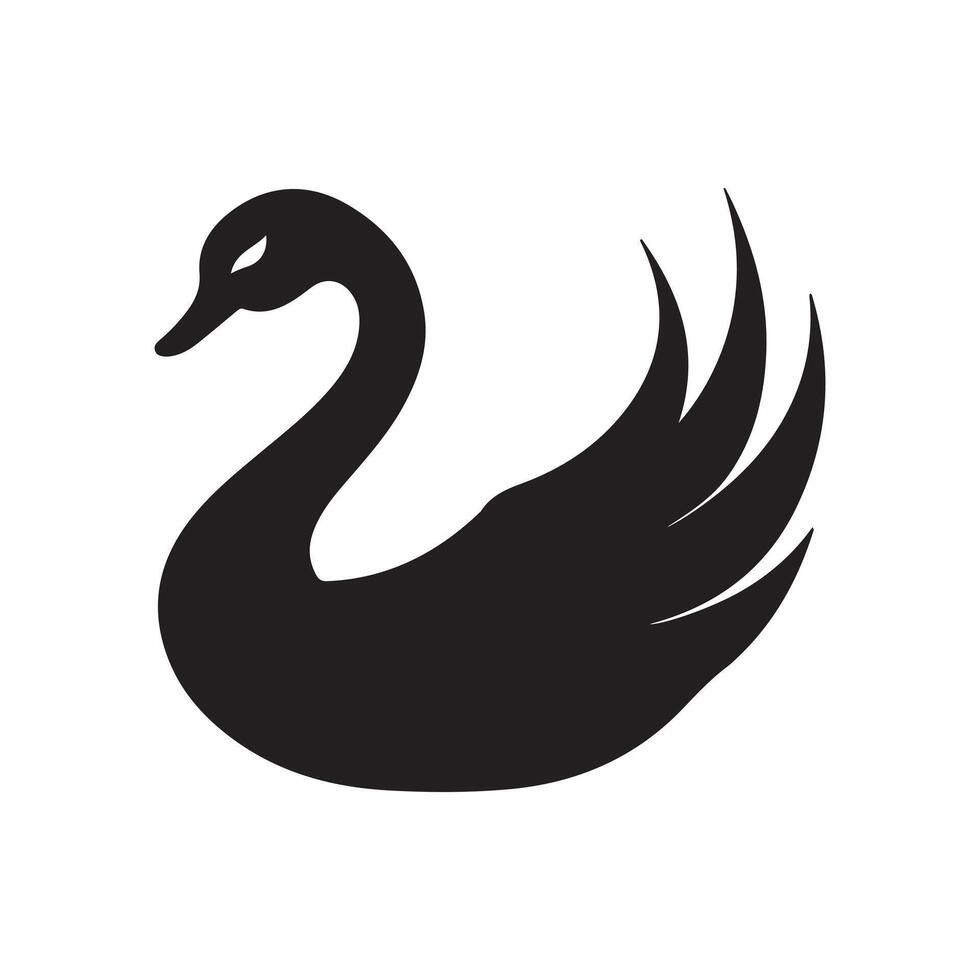 Abstract black swan Icon or Logo Design Template vector