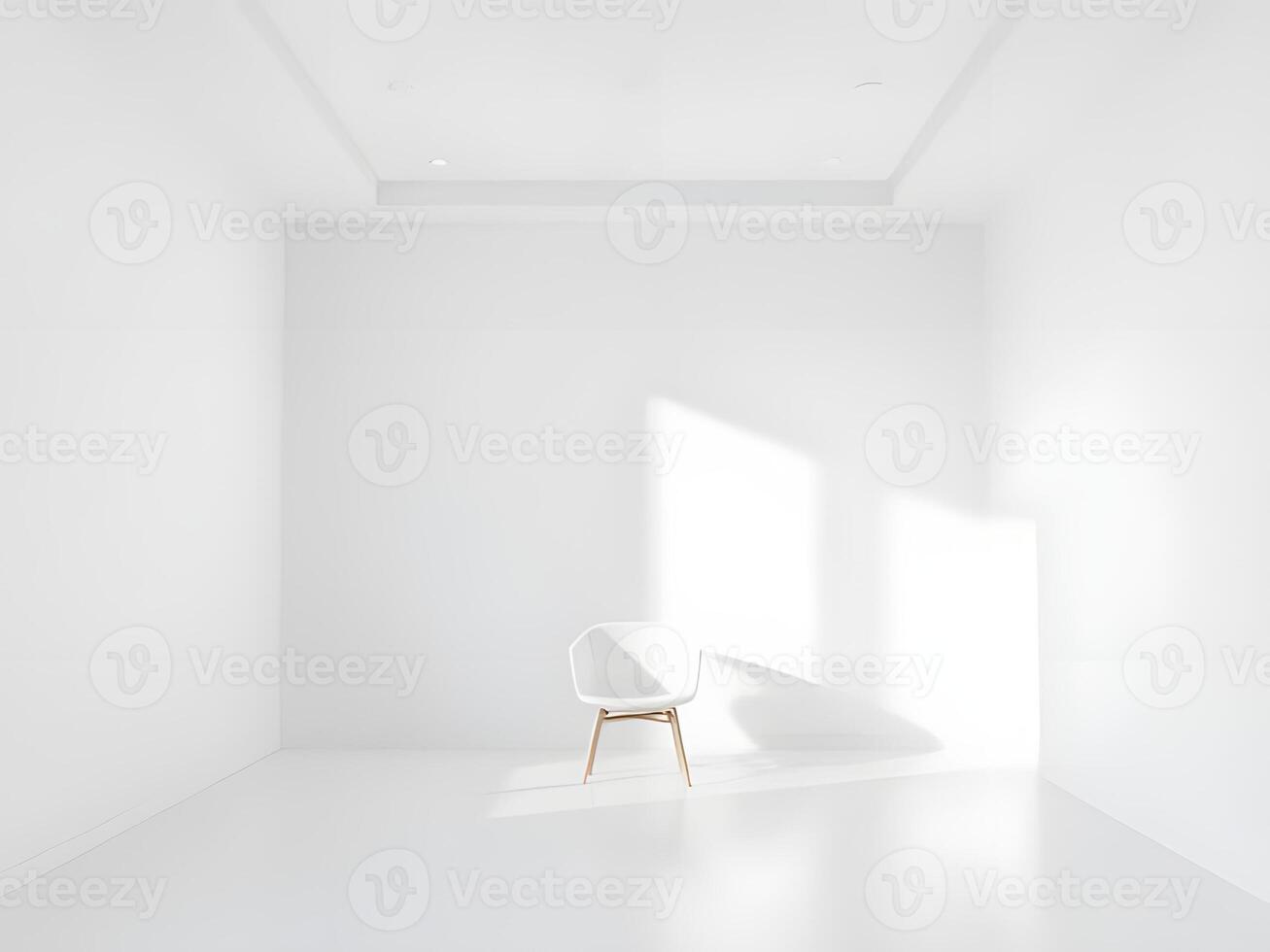 Empty white room with a chair and a window photo