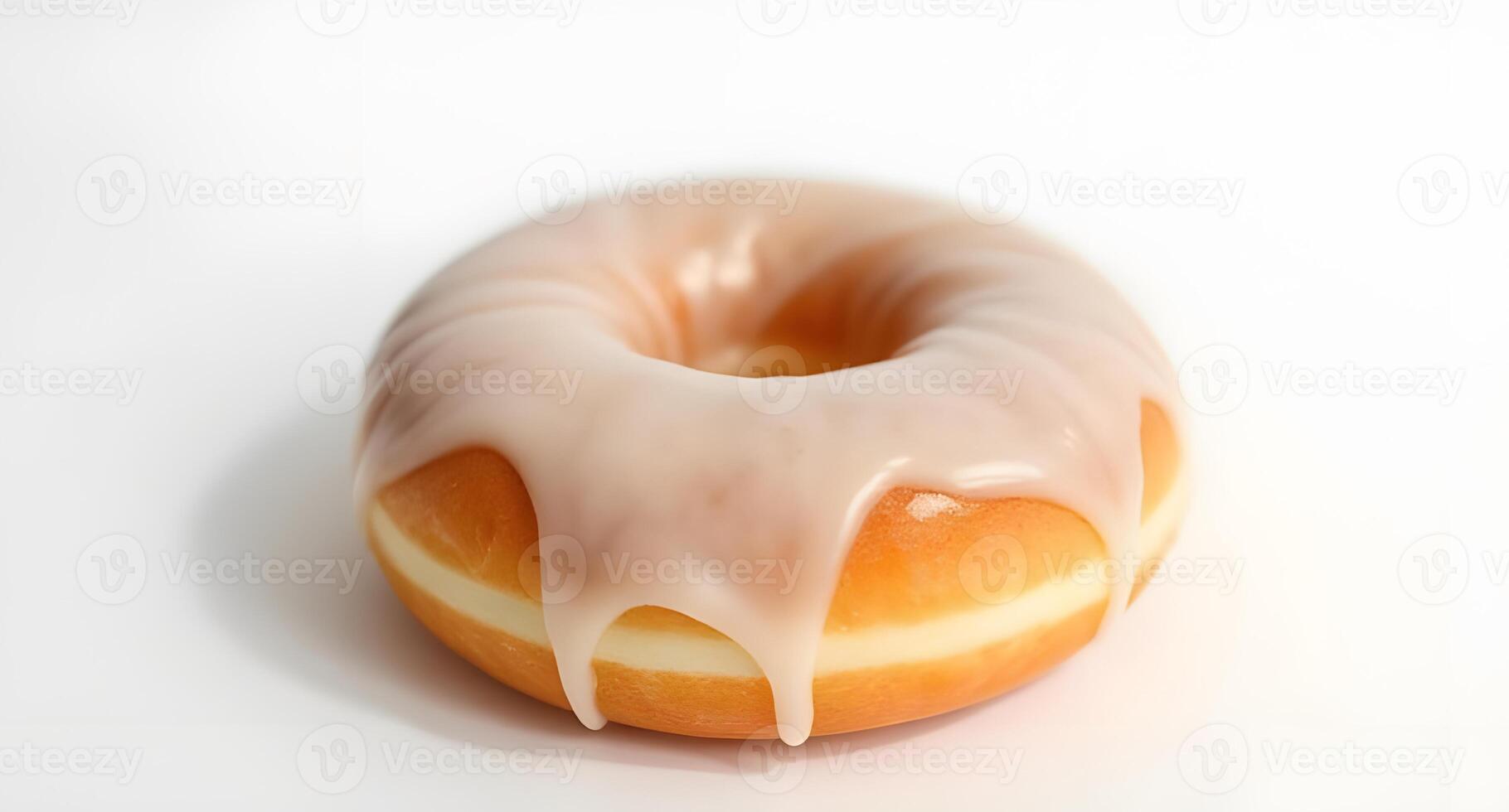 A donut with icing on it photo
