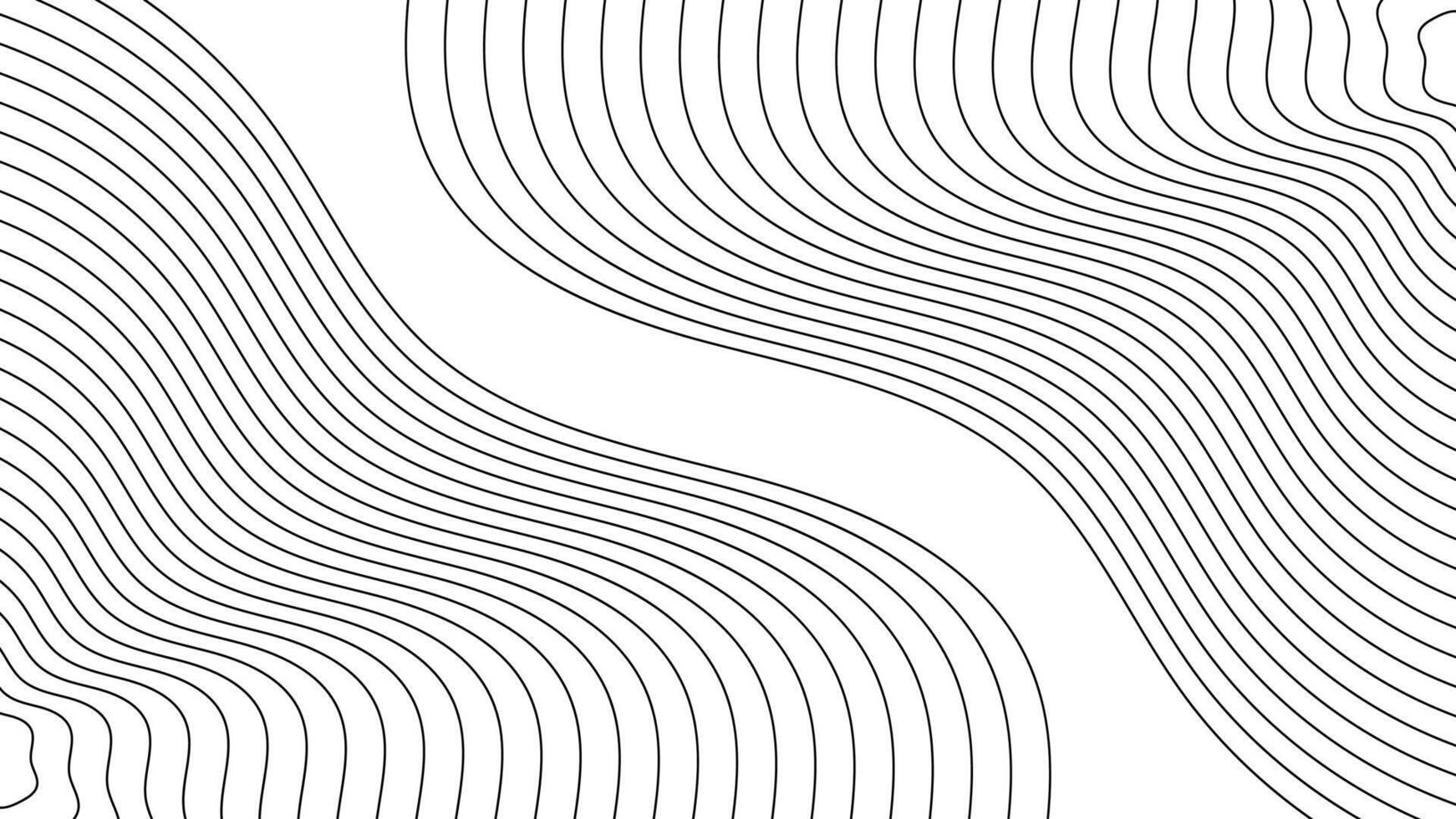 White background with abstract black contour design vector