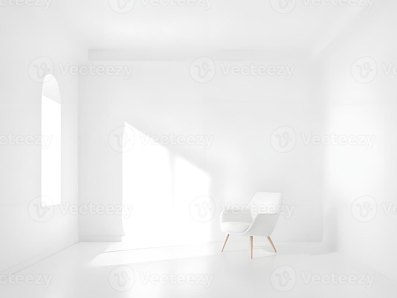 Empty white room with a chair and window photo