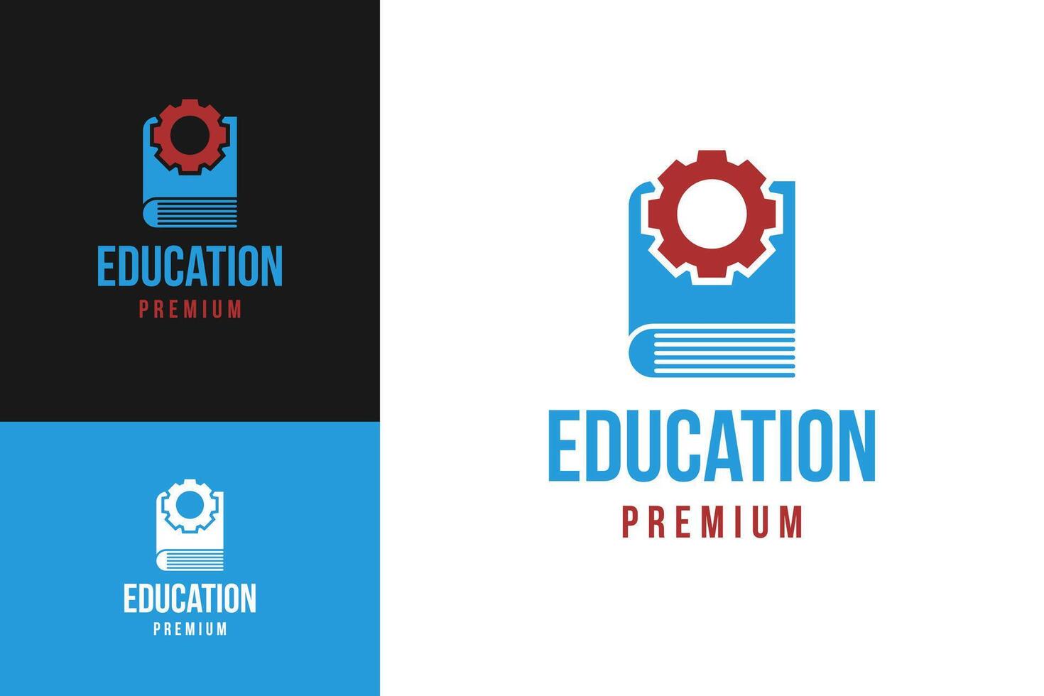 Book with gear logo design template illustration vector