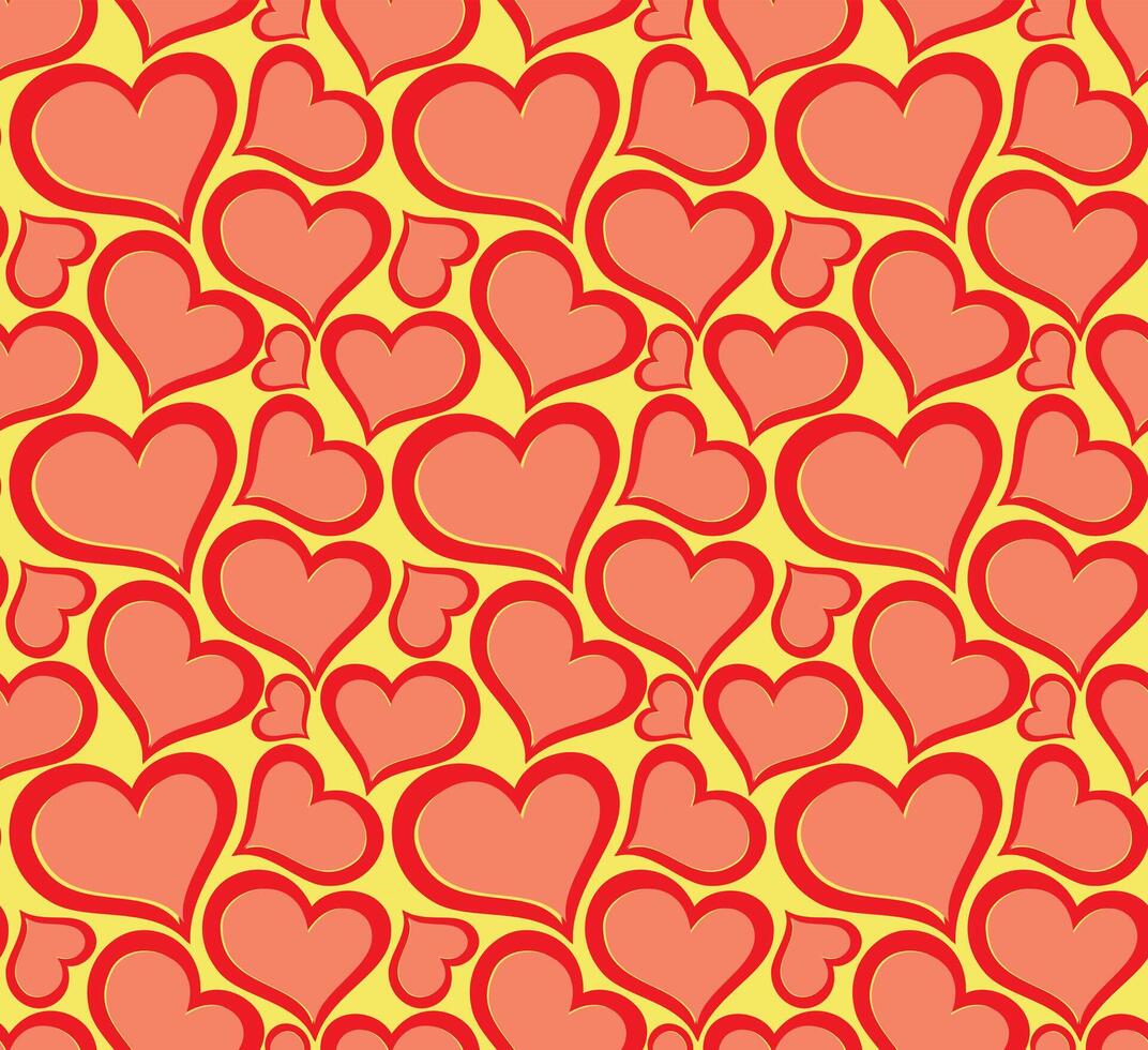 A seamless background with red hearts. vector