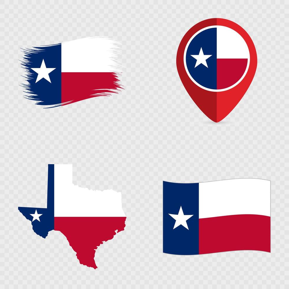 Texas State Flag Icon Set. vector