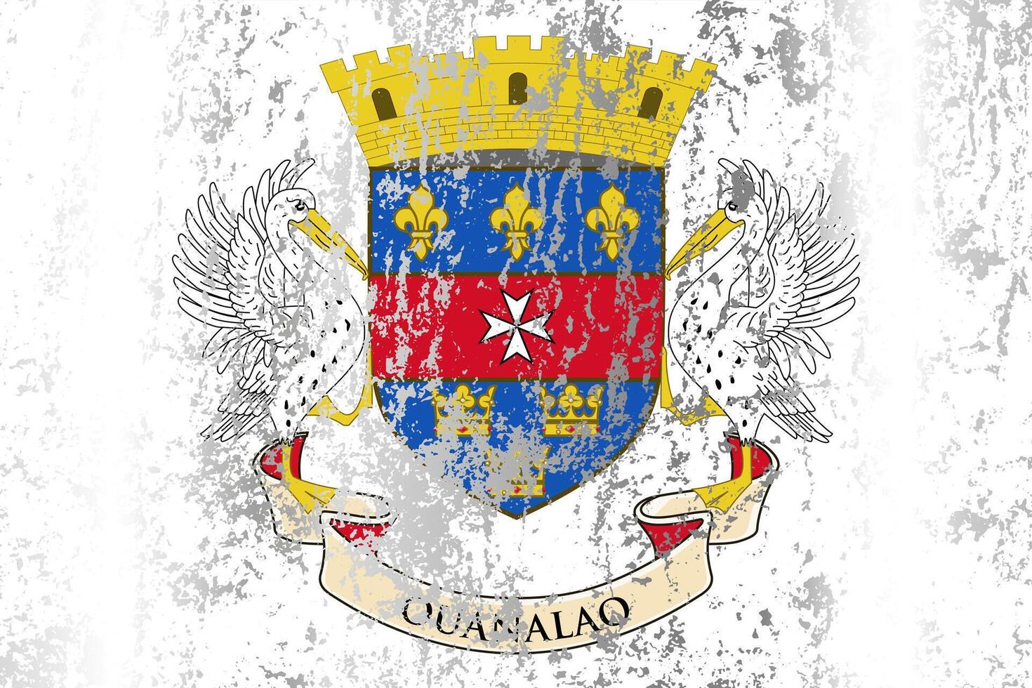 Saint Barthelemy flag with grunge effect. vector