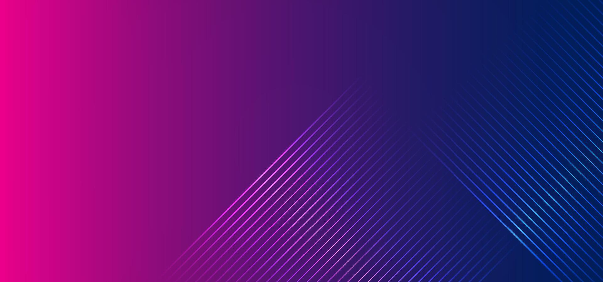 Modern abstract background in vibrant pink and blue tones with diagonal glowing lines. Perfect for digital presentations, tech banners, or website headers vector
