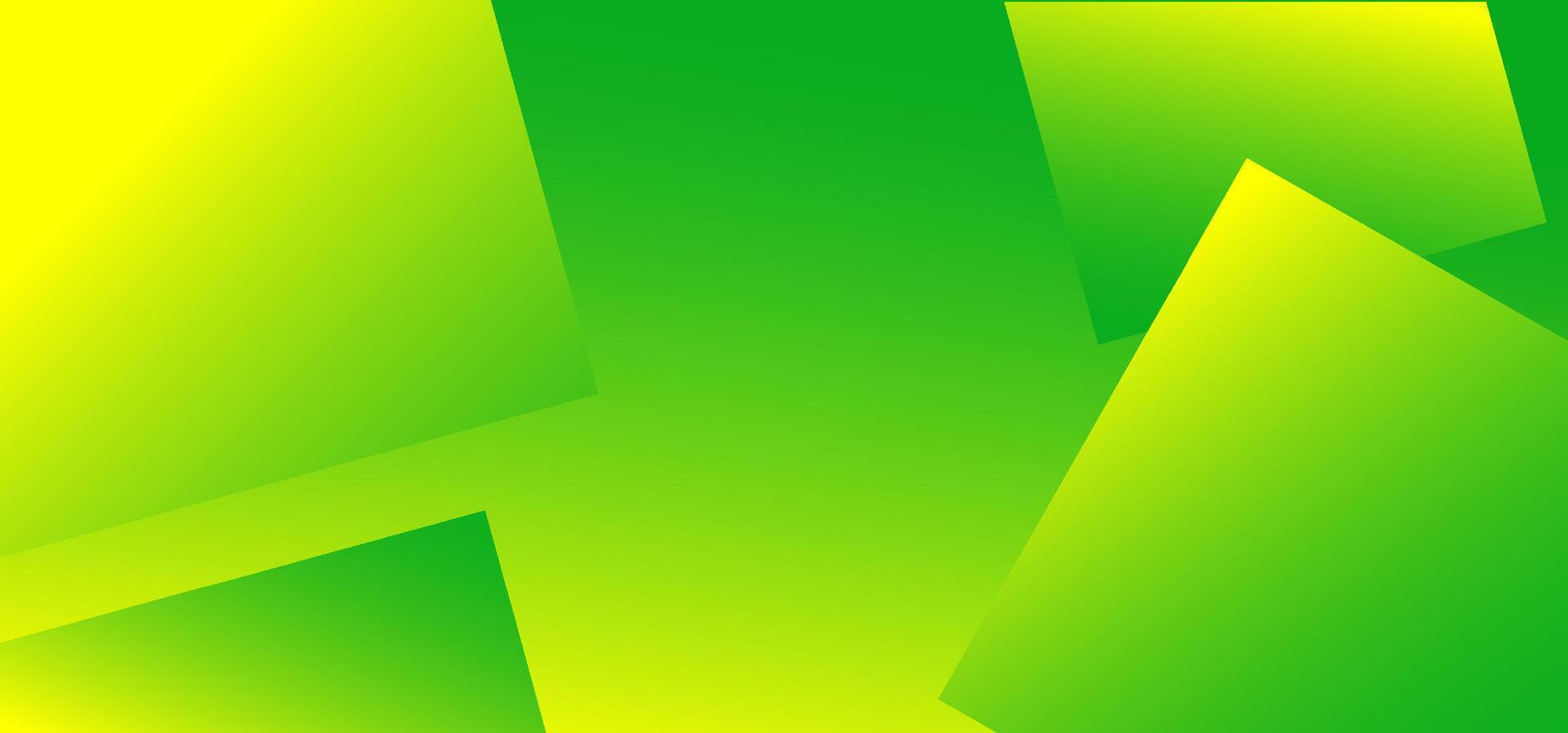 Geometric technology background in green and yellow gradient tones with abstract blocks and angles. Suitable for digital interfaces, modern media, and visual identity projects vector