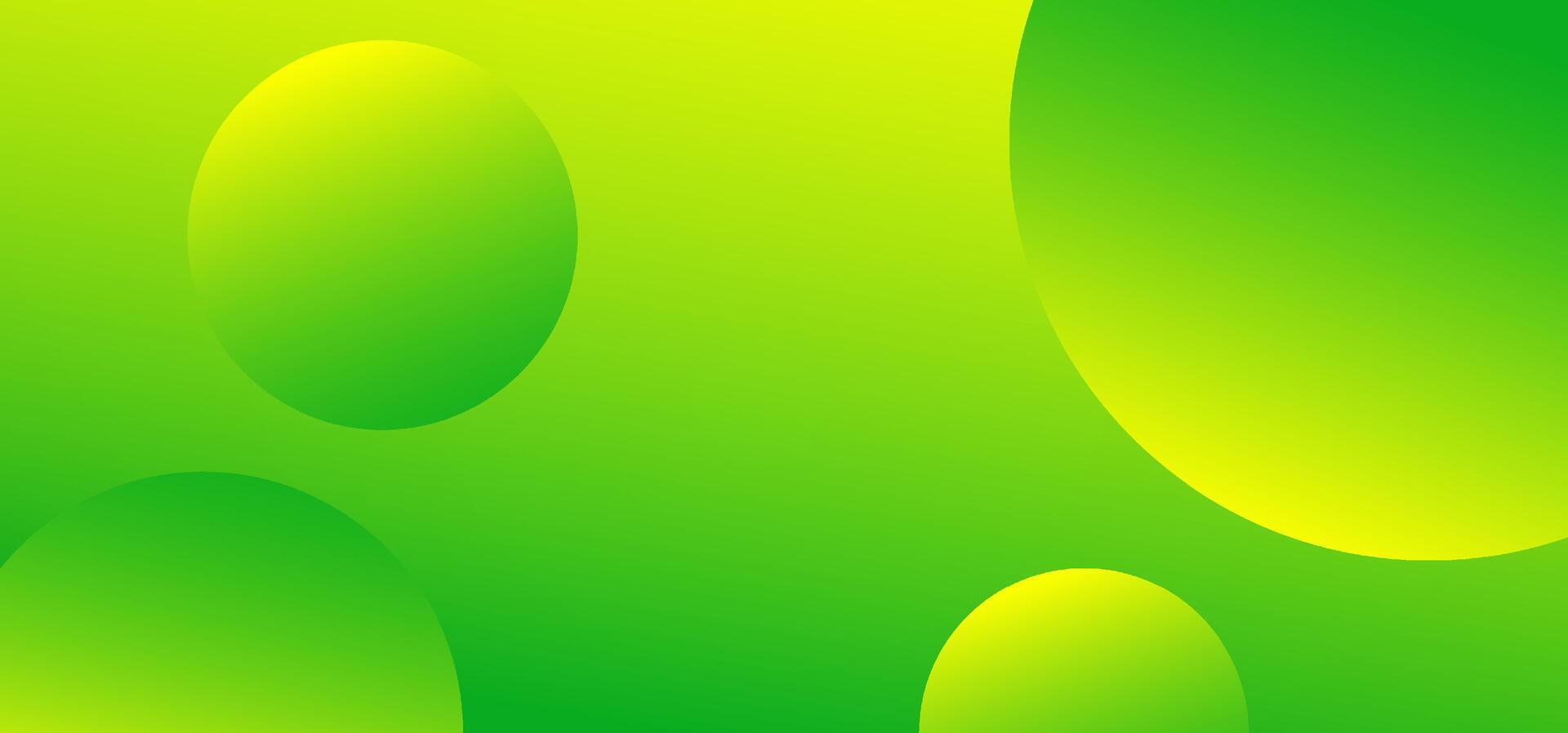Minimal green and yellow digital abstract background with floating 3D circles. Suitable for creative tech content vector