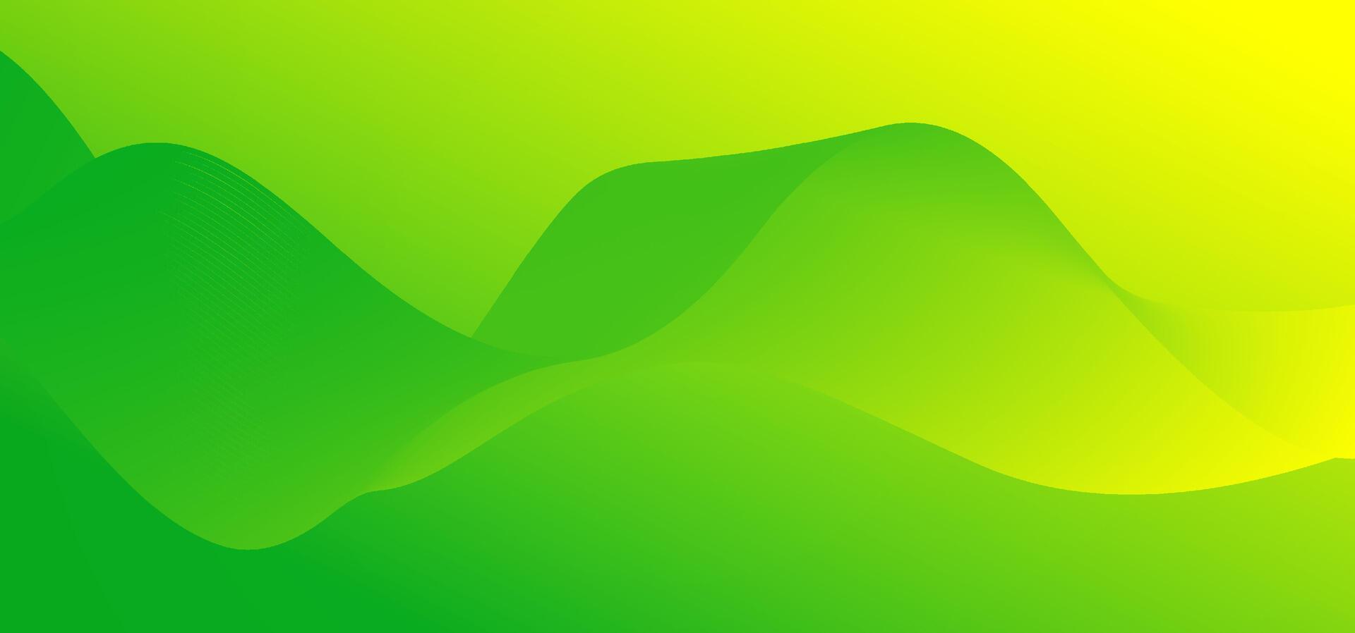 Smooth wave abstract technology background featuring green and yellow gradients. Great for innovative digital content, banners, or high-tech interface design vector