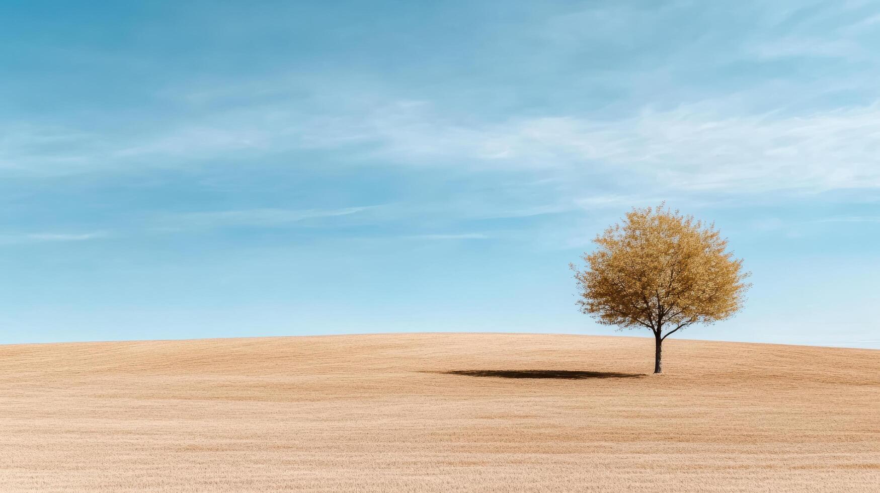 A lone tree stands alone in a field photo