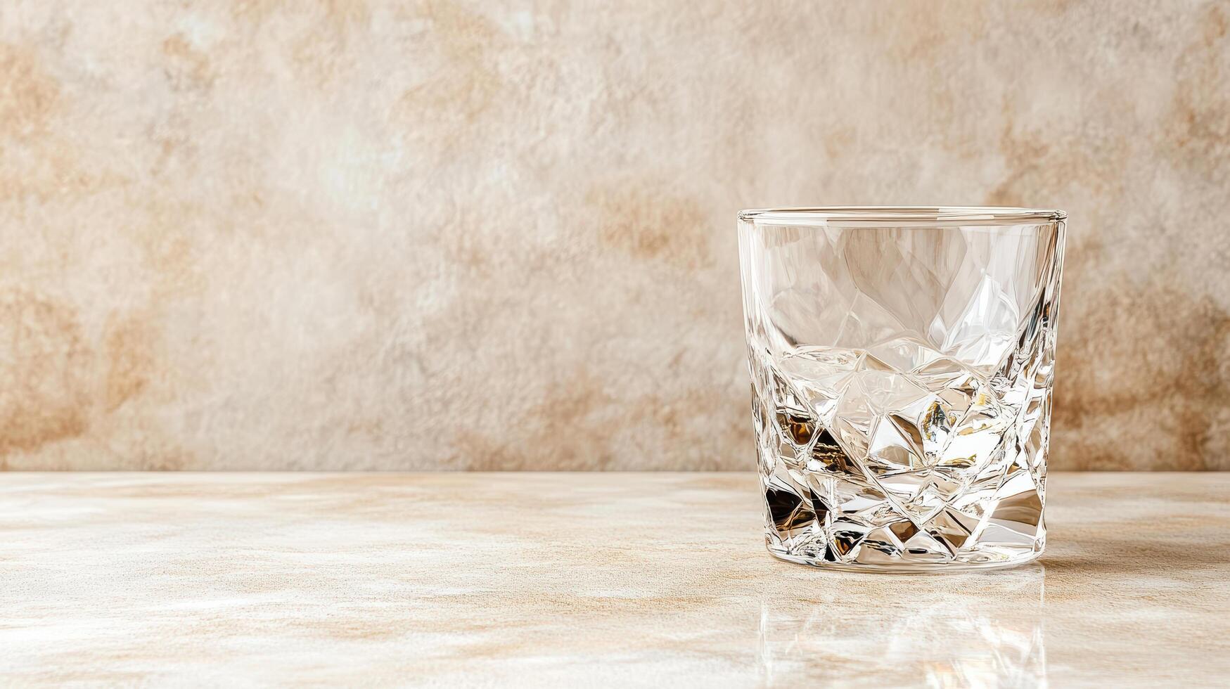 A glass of water on a table photo