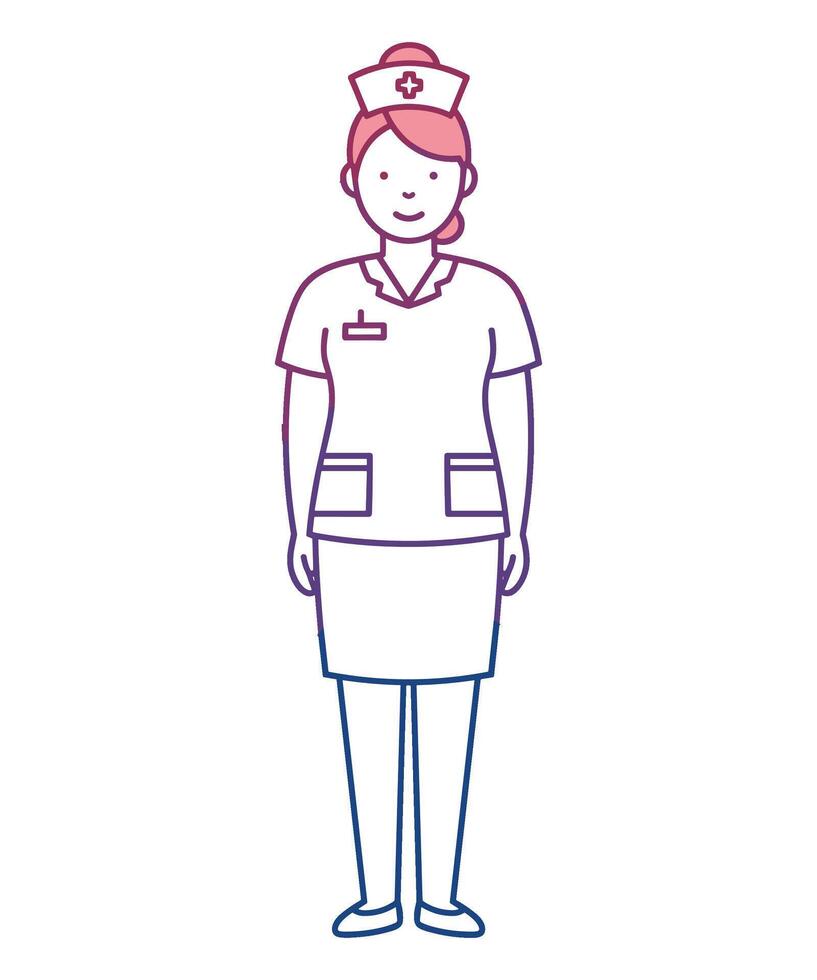 standing nurse in uniform vector