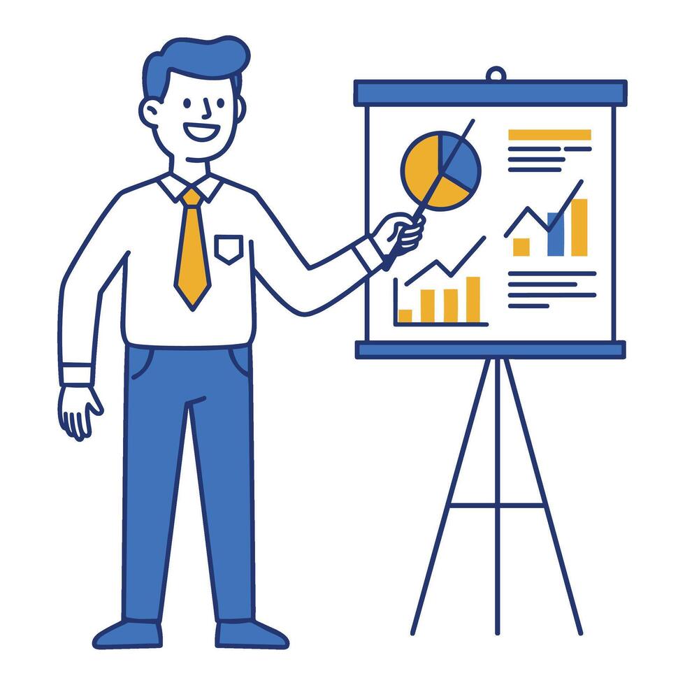 Businessman presenting a report vector